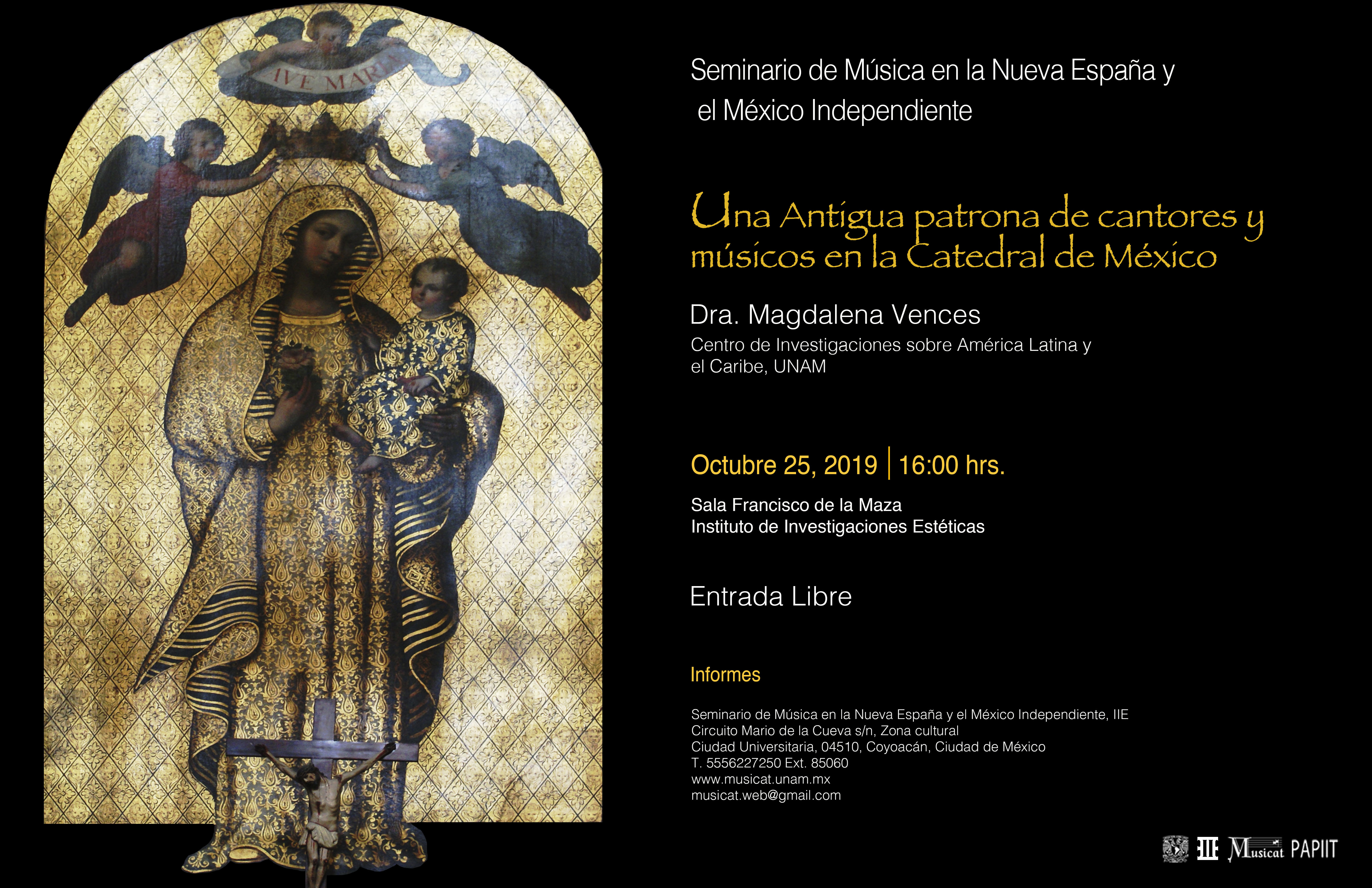 Portada 
                    Una Antigua patrona de cantores y
                    músicos en la Catedral de México