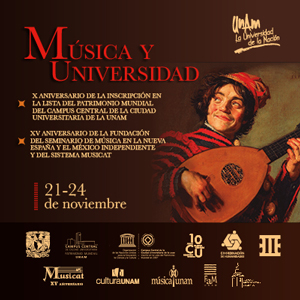 Portada Música y Universidad. XV Aniversario de la Fundación del Seminario de Música en la Nueva España y el México Independiente y del Sistema MUSICAT