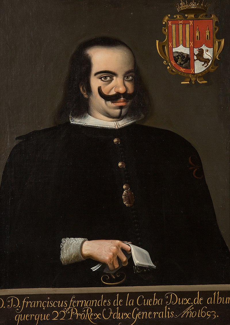 Anónimo, <i>Virrey Francisco Fernández de la Cueva</i>, 1653, retrato al óleo, 100x74cm, Museo Nacional de Historia, Ciudad de México. Disponible en Mediateca INAH: <a href='https://www.mediateca.inah.gob.mx/'>https://www.mediateca.inah.gob.mx/</a>
