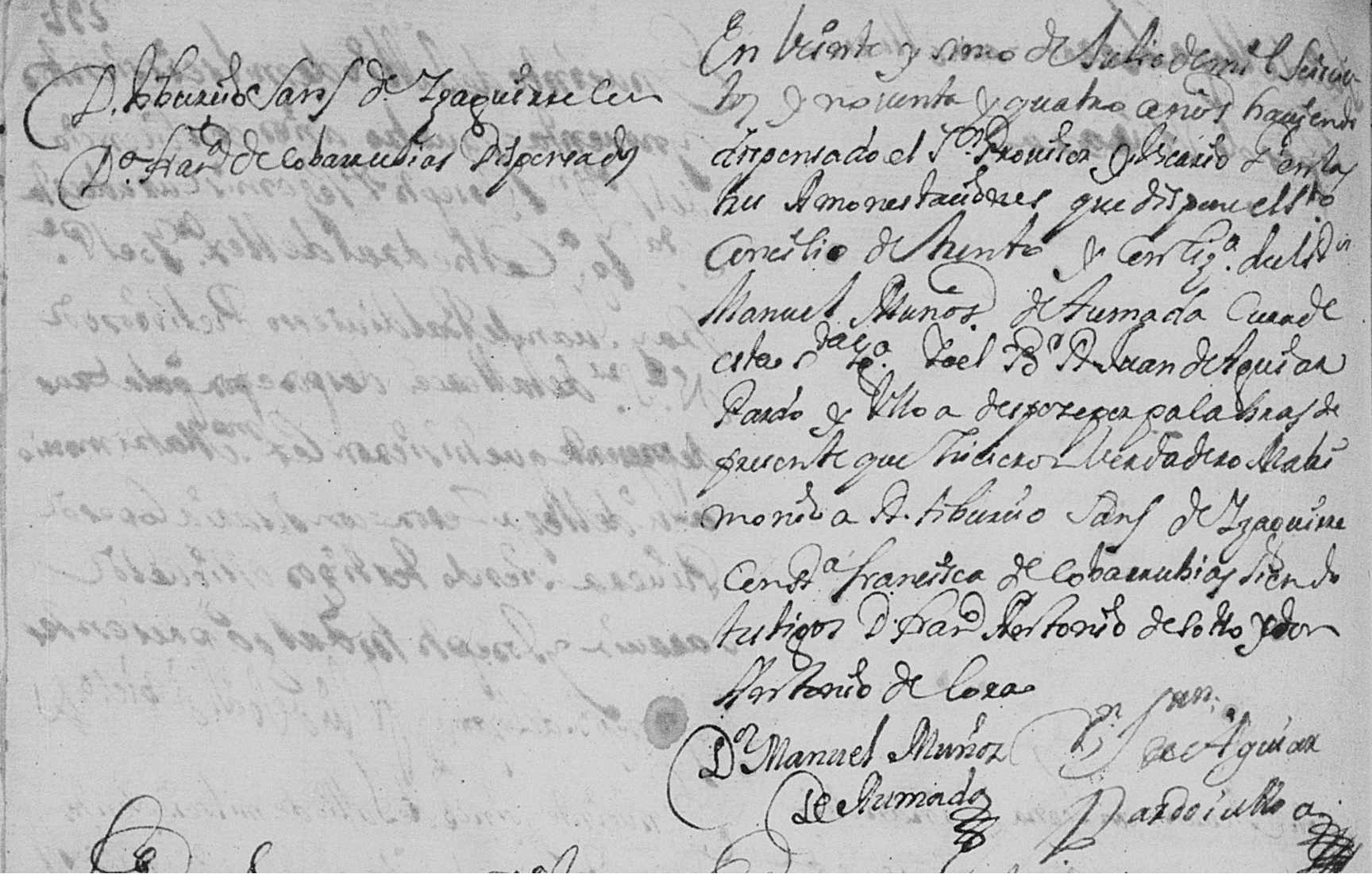 Archivo de la Parroquia de la Asunción, Iztacalco, <i>Matrimonios</i>, detalle. <br>Tomado de: <a>https://www.familysearch.org/ </a>